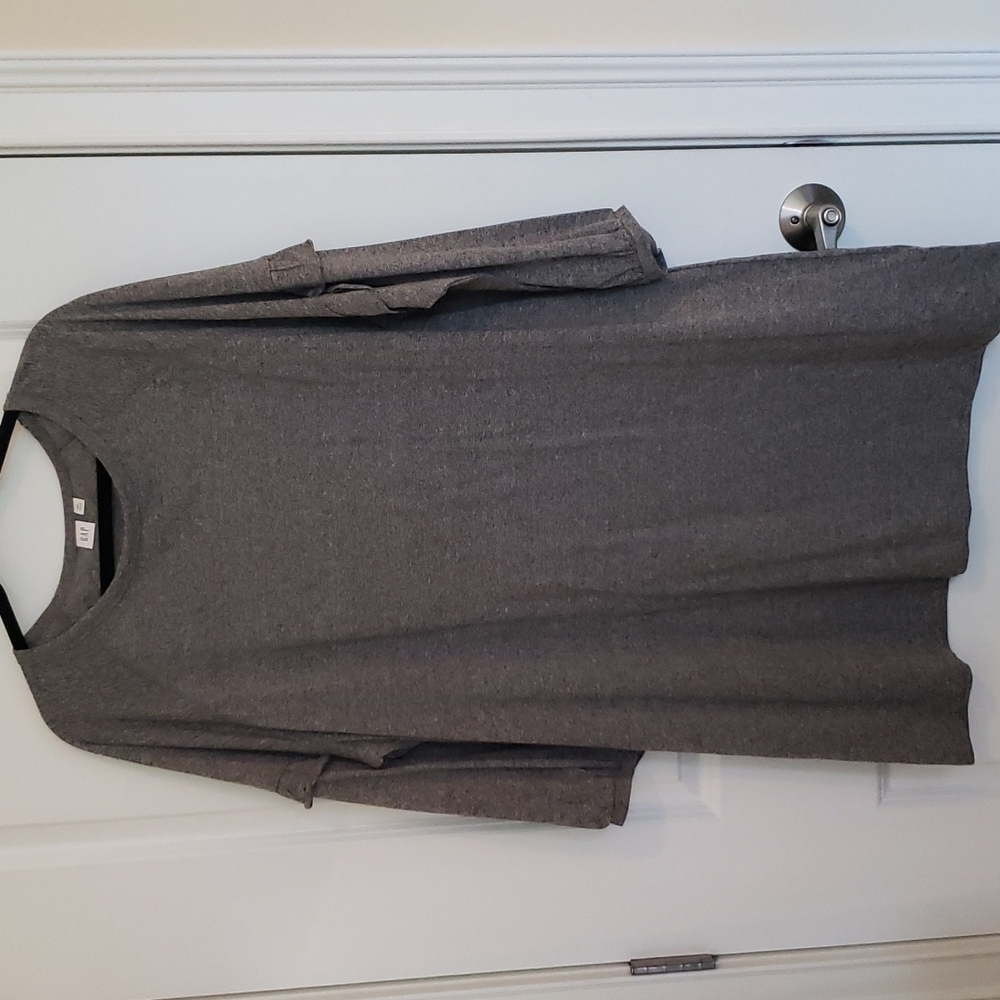 GAP Heathered Gray Ruffled Sleeve Dress - Size XXL